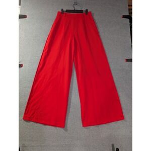 Double Crazy Red Wide Leg Palazzo Pants Women's Medium High Rise Stretch